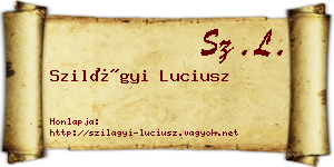 Szilágyi Luciusz névjegykártya