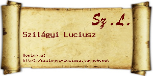 Szilágyi Luciusz névjegykártya